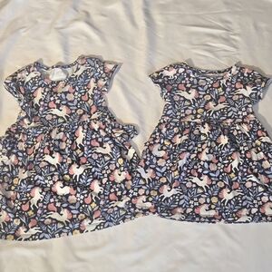 Wonder Nation 3T & 2T Floral Kids Dress Set - Blue and Pink